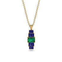 Emerald Cut Emerald Stairs Necklace - Briella No. 64 image 1