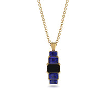 Emerald Cut Black Diamond Stairs Necklace - Briella No. 67 image 1