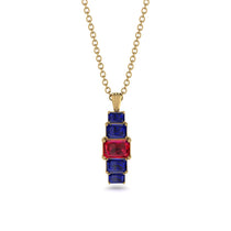 Emerald Cut Ruby Stairs Necklace - Briella No. 70 image 1