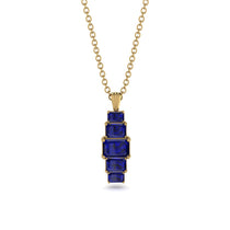 Emerald Cut Sapphire Stairs Necklace - Briella No. 73 image 1