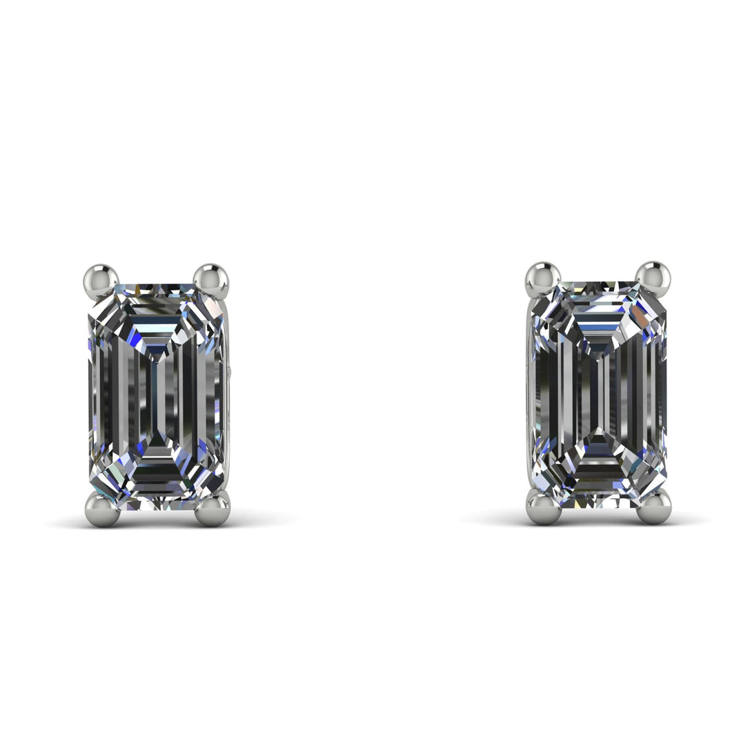 Hidden Diamonds Emerald Cut Diamond Earrings - Angel No. 48