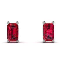 Hidden Diamonds Emerald Cut Ruby Earrings - Angel No. 72 image 1
