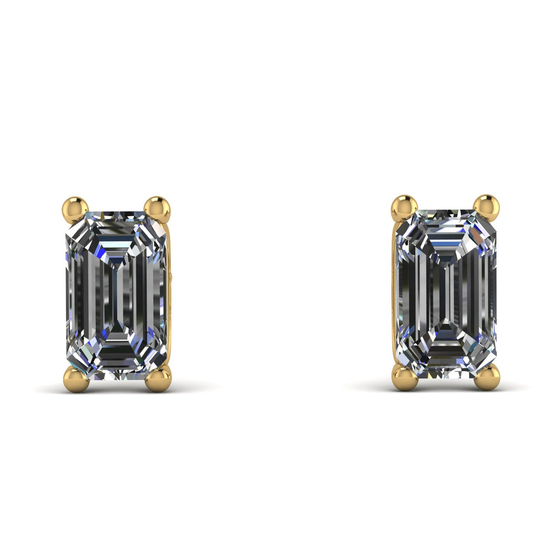 Hidden Diamonds Emerald Cut Diamond Earrings - Angel No. 46