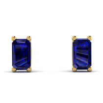 Hidden Diamonds Emerald Cut Sapphire Earrings - Angel No. 73 image 1