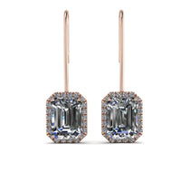 Halo Emerald Cut Diamond Earrings - Izabella No. 2 image 1