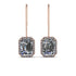 Halo Emerald Cut Diamond Earrings - Izabella No. 2