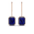 Halo Emerald Cut Sapphire Earrings - Izabella No. 14 image 1
