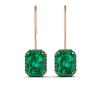 Halo Emerald Cut Emerald Earrings - Izabella No. 20 image 1