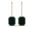 Halo Emerald Cut Black Diamond Earrings - Izabella No. 23