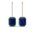 Halo Emerald Cut Sapphire Earrings - Izabella No. 29 image 1