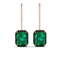 Halo Emerald Cut Emerald Earrings - Izabella No. 35 image 1