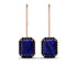 Halo Emerald Cut Sapphire Earrings - Izabella No. 44