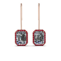 Halo Emerald Cut Diamond Earrings - Izabella No. 47 image 1