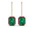 Halo Emerald Cut Emerald Earrings - Izabella No. 50