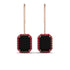 Halo Emerald Cut Black Diamond Earrings - Izabella No. 53
