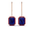 Halo Emerald Cut Sapphire Earrings - Izabella No. 59 image 1
