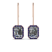 Halo Emerald Cut Diamond Earrings - Izabella No. 62 image 1