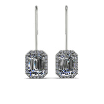 Halo Emerald Cut Diamond Earrings - Izabella No. 3 image 1
