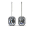Halo Emerald Cut Diamond Earrings - Izabella No. 3