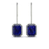Halo Emerald Cut Sapphire Earrings - Izabella No. 15