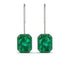Halo Emerald Cut Emerald Earrings - Izabella No. 21