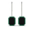 Halo Emerald Cut Black Diamond Earrings - Izabella No. 24