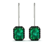 Halo Emerald Cut Emerald Earrings - Izabella No. 36 image 1