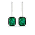 Halo Emerald Cut Emerald Earrings - Izabella No. 36