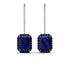 Halo Emerald Cut Sapphire Earrings - Izabella No. 45