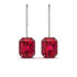 Halo Emerald Cut Ruby Earrings - Izabella No. 57 image 1