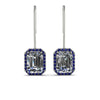 Halo Emerald Cut Diamond Earrings - Izabella No. 63
