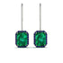 Halo Emerald Cut Emerald Earrings - Izabella No. 66
