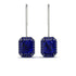Halo Emerald Cut Sapphire Earrings - Izabella No. 75 image 1