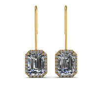 Halo Emerald Cut Diamond Earrings - Izabella No. 1 image 1