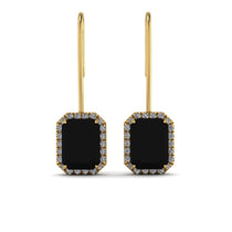 Halo Emerald Cut Black Diamond Earrings - Izabella No. 7 image 1