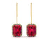Halo Emerald Cut Ruby Earrings - Izabella No. 10 image 1