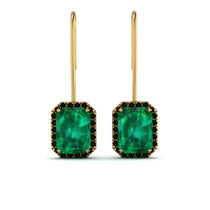 Halo Emerald Cut Emerald Earrings - Izabella No. 34 image 1