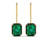 Halo Emerald Cut Emerald Earrings - Izabella No. 34