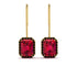 Halo Emerald Cut Ruby Earrings - Izabella No. 40 image 1