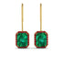Halo Emerald Cut Emerald Earrings - Izabella No. 49 image 1
