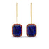 Halo Emerald Cut Sapphire Earrings - Izabella No. 58 image 1