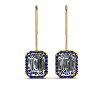 Halo Emerald Cut Diamond Earrings - Izabella No. 61 image 1