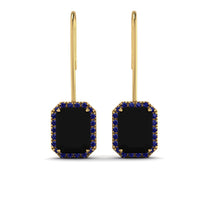 Halo Emerald Cut Black Diamond Earrings - Izabella No. 67 image 1