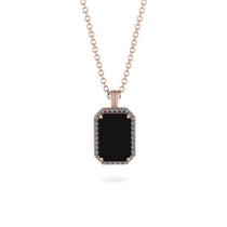 Halo Emerald Cut Black Diamond Necklace - Izabella No. 8 image 1