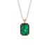 Halo Emerald Cut Emerald Necklace - Izabella No. 35 image 1