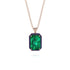 Halo Emerald Cut Emerald Necklace - Izabella No. 65 image 1