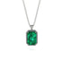 Halo Emerald Cut Emerald Necklace - Izabella No. 6