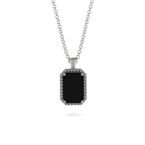 Halo Emerald Cut Black Diamond Necklace - Izabella No. 9 image 1