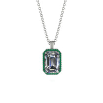 Halo Emerald Cut Diamond Necklace - Izabella No. 18 image 1