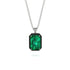 Halo Emerald Cut Emerald Necklace - Izabella No. 36 image 1